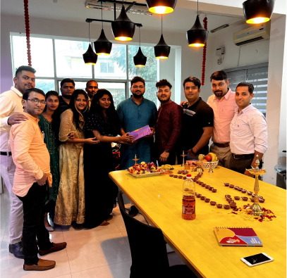 Yellow Walls Realty team gathering in Bengaluru
